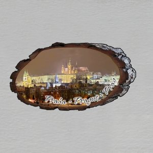 Praha - Hradčany - magnet kůra ovál