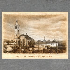 Kutná Hora - Kostel Sv. Jakuba - pohled C6 - sépie