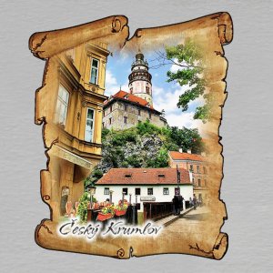 Český Krumlov - magnet mini pergamen