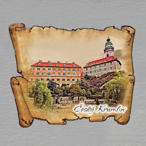 Český Krumlov - magnet mini pergamen