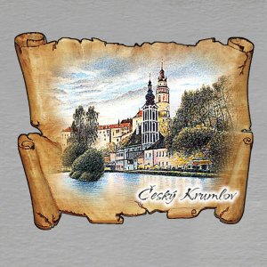 Český Krumlov - magnet mini pergamen