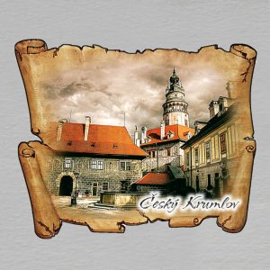 Český Krumlov - magnet mini pergamen