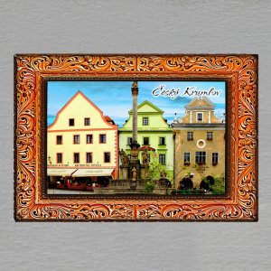 Český Krumlov - magnet C6 rám reliéf dvojitý