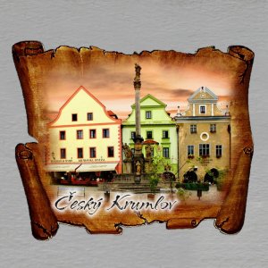 Český Krumlov - magnet mini pergamen