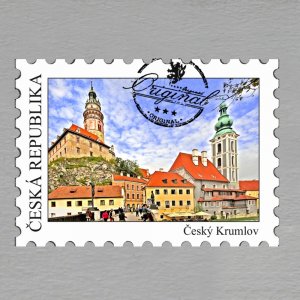 Český Krumlov - magnet známka