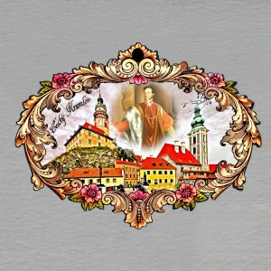 Český Krumlov - magnet - rám ornament