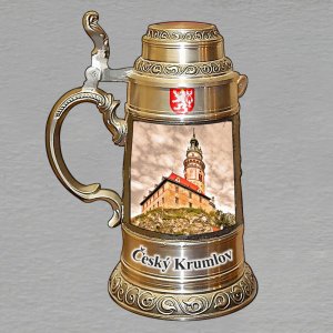 Český Krumlov - magnet korbel bronz