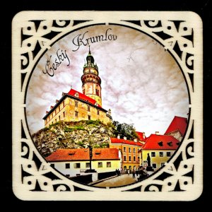 Český Krumlov - podtácek laser - hranatý - prořezávaný