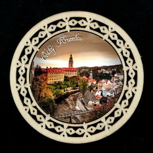 Český Krumlov - podtácek laser - kulatý - prořezávaný