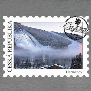 Harrachov - můstky - magnet známka