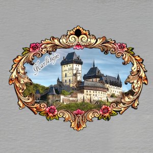 Karlštejn - magnet ornament rám