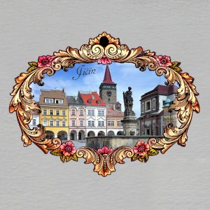 Jičín - magnet rám ornament