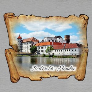 Jindřichův Hradec - magnet mini pergamen