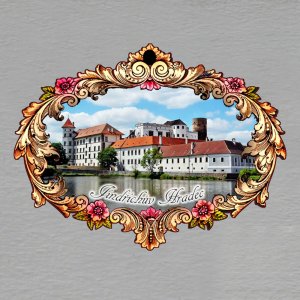 Jindřichův Hradec - magnet rám ornament