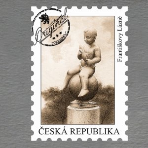 Františkovy Lázně - František - magnet známka - sépie