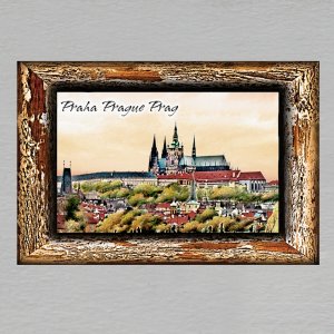 Praha - Hradčany - magnet rám starý - dvojitý