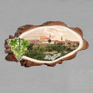 Znojmo - hrozen - magnet kůra dvojitý