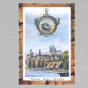 Praha - Orloj - magnet C6 rám