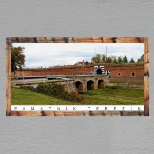 Terezín - Památník - magnet DL rám dvojitý