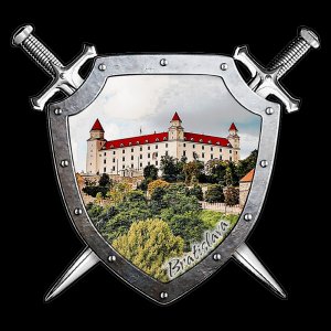 Bratislava - Hrad - magnet štít s meči