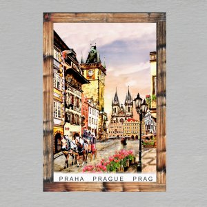 Praha - Týnský chrám - magnet C6 rám dvojitý