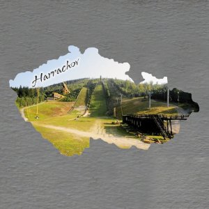 Harrachov - můstky - magnet mapa