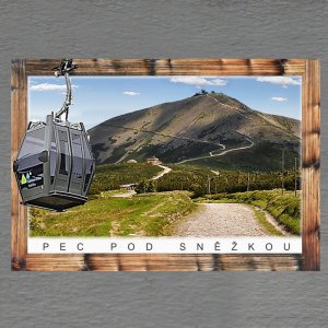 Pec pod Sněžkou - lanovka - magnet C6 rám dvojitý