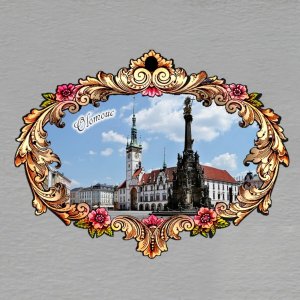 Olomouc - magnet rám ornament