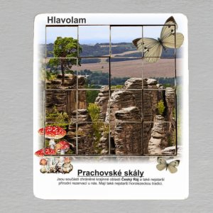 Prachovské skály - muchomůrka - motýl - hlavolam