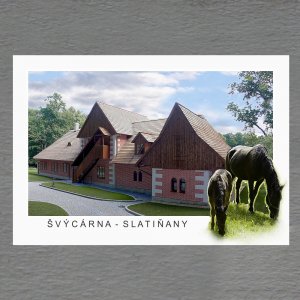 Slatiňany - Švýcárna - koně - magnet C6 dvojitý