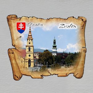 Zvolen - znak - magnet mini pergamen