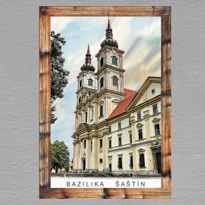 Šaštín - Bazilika - magnet C6 rám dvojitý