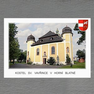 Horní Blatná - kostel sv. Vavřince - magnet C6 dvojitý