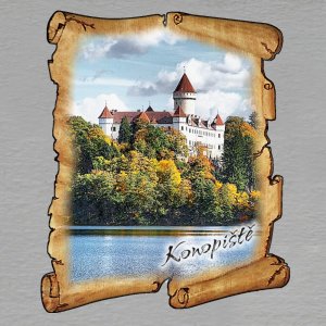 Konopiště - Zámek - magnet mini pergamen