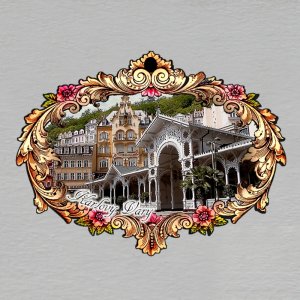 Karlovy Vary - magnet rám ornament