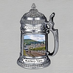 Karlovy Vary - magnet korbel stříbro