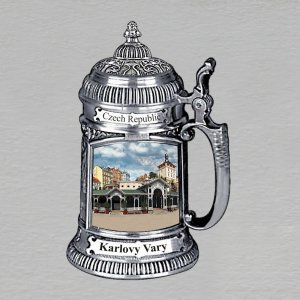 Karlovy Vary - magnet korbel stříbro