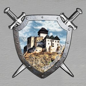 Trenčiansky hrad - magnet štít s meči