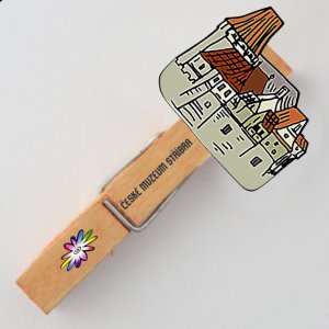 Kutná Hora - kolíček s MAGNETEM - oranž