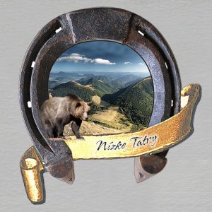 Nízke Tatry - medvěd - magnet podkova