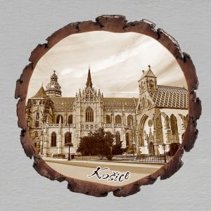 Košice - magnet kůra kulatá - sépie