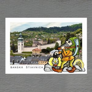 Banská Štiavnica - permoník - magnet C6 dvojitý