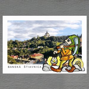 Banská Štiavnica - permoník - magnet C6 dvojitý