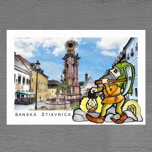 Banská Štiavnica - permoník - magnet C6 dvojitý