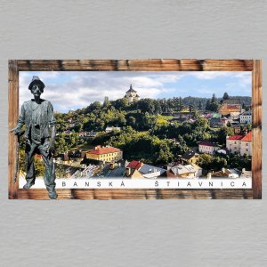 Banská Štiavnica - postava - magnet DL rám dvojitý