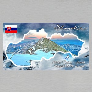 Nízke Tatry - Chopok - Kamenná chata - magnet DL rám mapa dvojitý