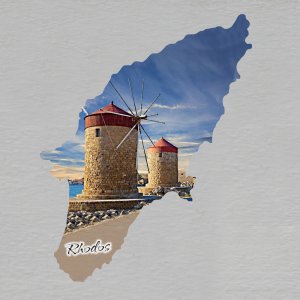 Rhodos - magnet mapa