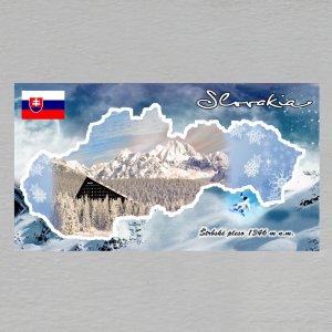 Štrbské pleso - magnet rám mapa dvojitý