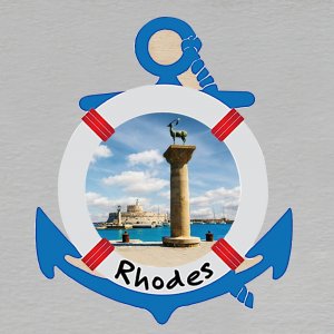 Rhodos - magnet kruh a kotva