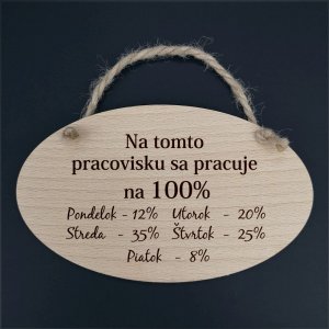 Na tomto pracovisku... - dekorace ovál